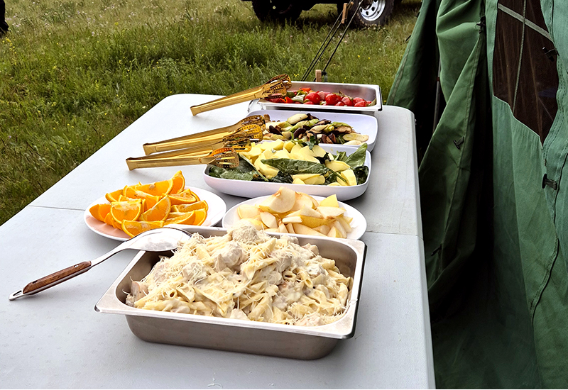 Lunch during a cycling tour